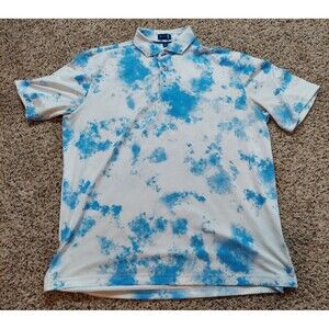 Stitch Polo Shirt Mens X-Large Short Sleeve Performance Sky Clouds Golfing